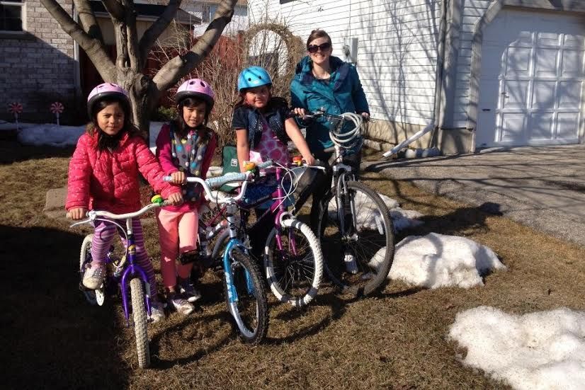 Nanny Bike Riding with the Kids