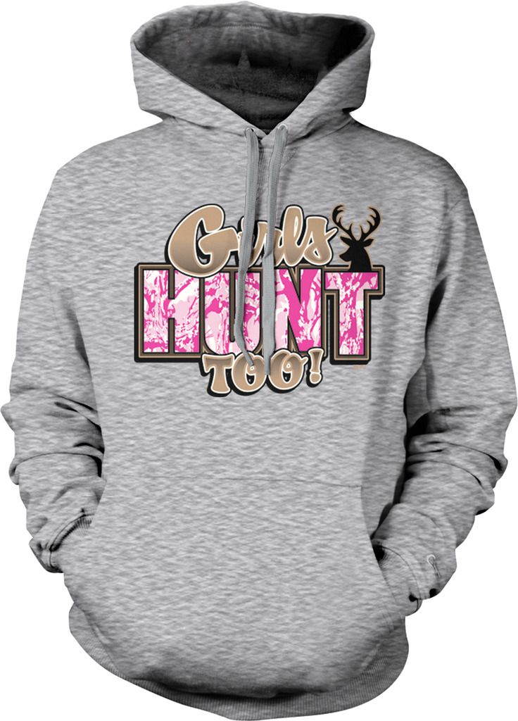 Girls Hunt Too Deer Pink Camo Hunting Hoodie Pullover eBay