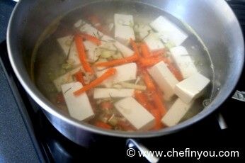 Vegetarian Thai Soup Recipe with Tofu and Mushrooms