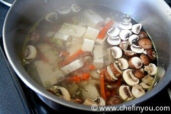 Vegetarian Thai Soup Recipe with Tofu and Mushrooms