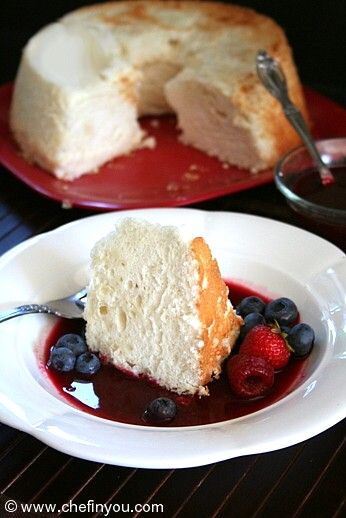 Angel Cake with Berry Coulis (Sauce) Recipe