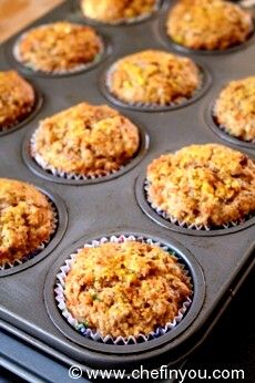 Healthy Pear Muffins Recipe | Low fat Walnut Muffins