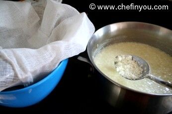 Step by Step pictorial for Ricotta Cheese from scratch | Fresh Cheese Recipe