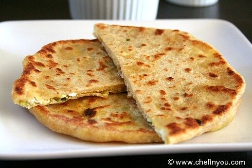 Green Garlic and Cheese Paratha | Indian Flatbread with Ricotta Cheese