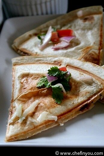 Cheese Quesadillas Recipe with Bean puree 