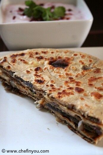 Indian Flatbread with Purple Potatoes and Cauliflower Recipe