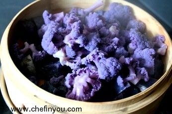 Indian Flatbread with Purple Potatoes and Cauliflower Recipe