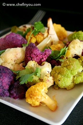 Oven Roasted Cauliflower Recipe | Multicolored Cauliflower Recipes