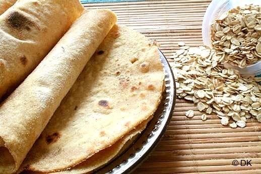 Oats roti/flatbread using Oats flour and Oat bran