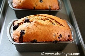 Eggless Banana Blueberry Bread Recipe