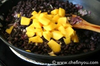 Mango sauce with Black beans recipe