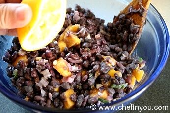 Mango sauce with Black beans recipe