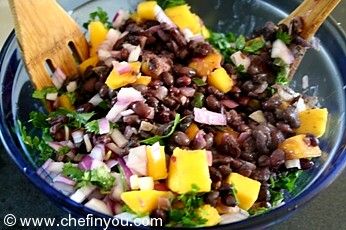 Mango sauce with Black beans recipe