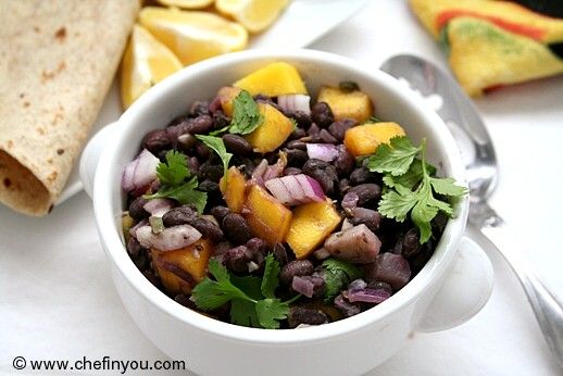 Mango sauce with Black beans recipe