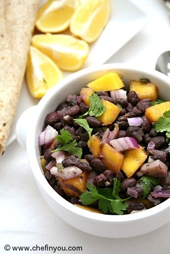 Mango sauce with Black beans recipe