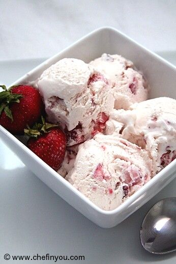 Easy ice cream with fresh strawberries Recipe | Eggless Strawberry Ice Cream Recipe