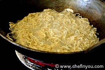 South Indian Oma Podi ( Crispy Spiced gram flour noodles)
