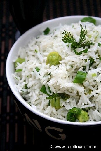 Herb Rice Pilaf with fresh green chickpeas