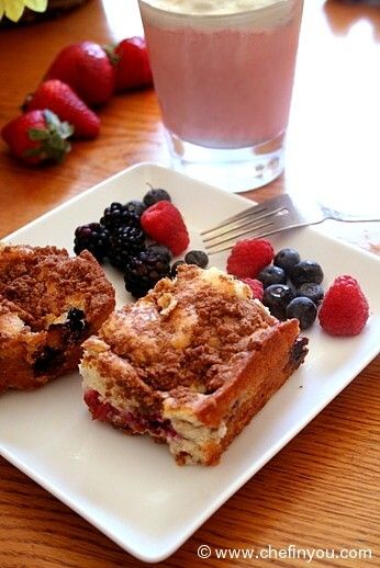 Blueberry, Blackberry, Raspberry Coffee Cake Recipe