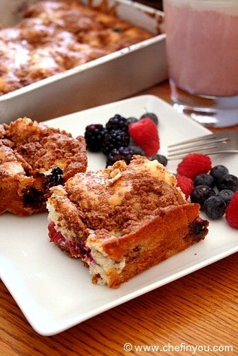 Blueberry, Blackberry, Raspberry Coffee Cake Recipe