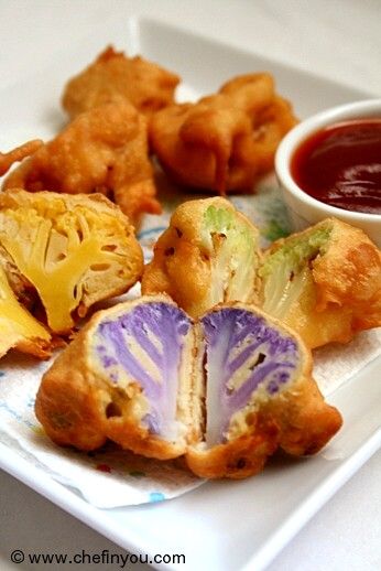 Purple, Orange, Green & Yellow Cauliflower Fritters Recipe