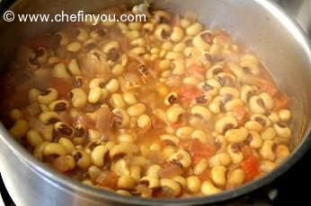 Spicy Black eyed peas/beans recipe