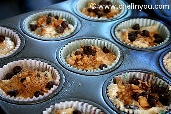 Chocolate chip and walnut muffins Recipe