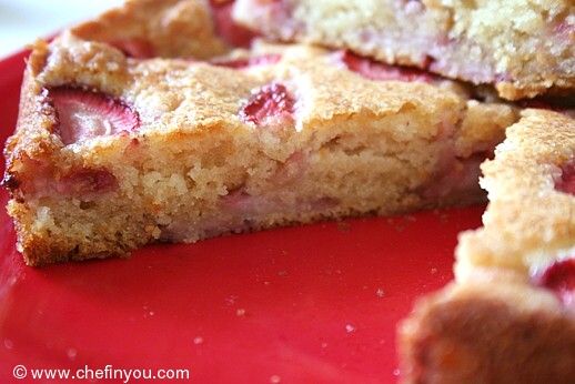 Eggless Strawberry Yogurt Cake Recipe (Low Fat)