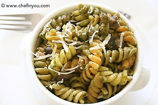 Eggplant Basil Pesto Pasta Recipe