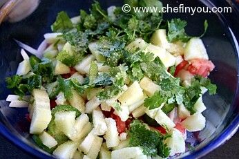 Kachumber (onion cucumber and tomato salad) Recipe