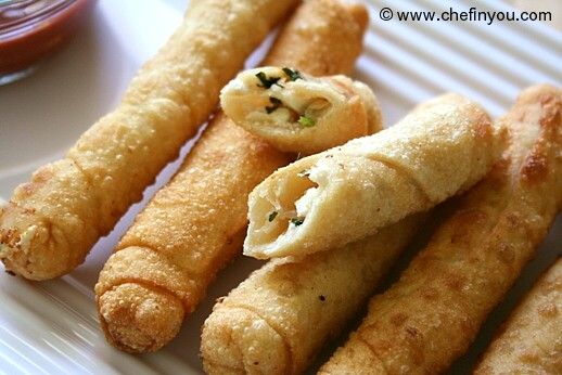 Easy Indian Cheese (Paneer) Snacks - Cigar Rolls Recipe