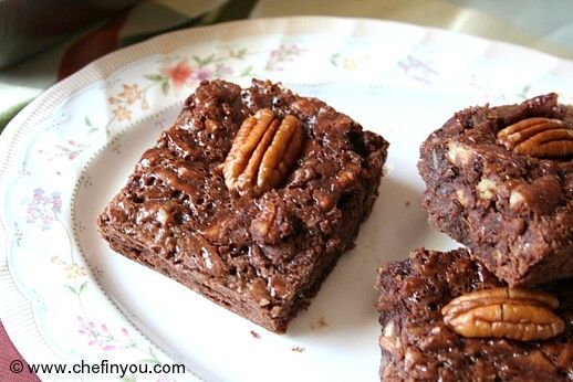 Easy Chocolate chip and Pecan brownies (Squares) Recipe