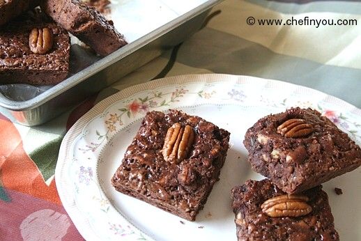 Easy Chocolate chip and Pecan brownies (Squares) Recipe