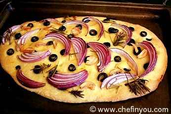 Saffron, Rosemary, Onion and Garlic Focaccia Recipe