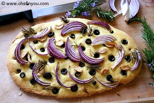 Saffron, Rosemary, Onion and Garlic Focaccia Recipe