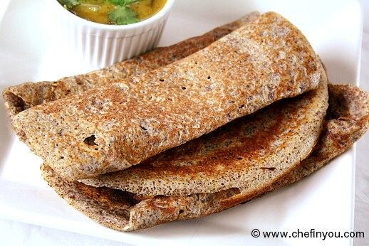 Sprouted Ragi (Finger MIllet) Dosa Recipe