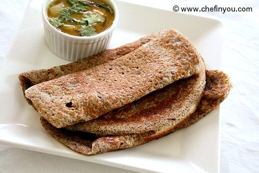 Sprouted Ragi (Finger MIllet) Dosa Recipe