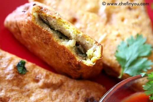 Indian Stuffed Bread Pakoda/Pakora recipe