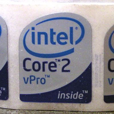 Intel Core2 vPro inside 19mm x 24mm shiny