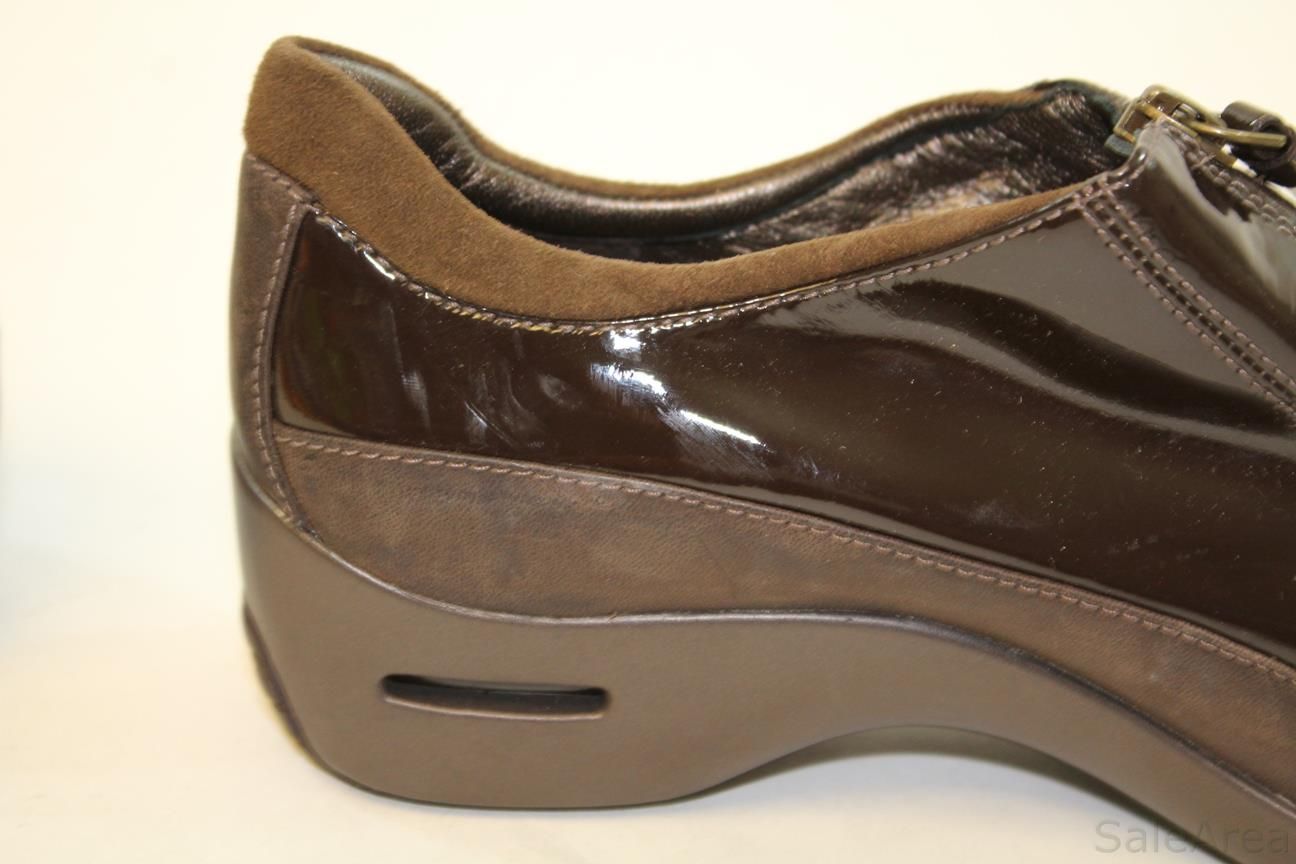 ... MISMATCH 7.5 / 7 Womens NEW Brown Waterproof Patent Leather Shoes mh