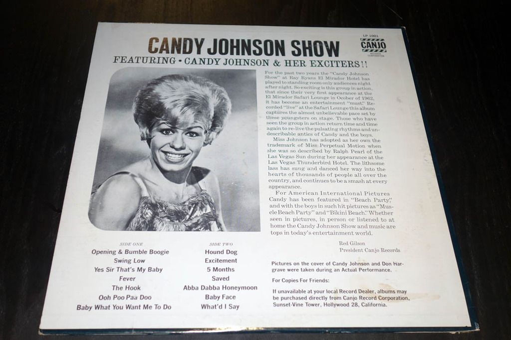 CANDY JOHNSON SHOW & HER EXCITERS CANJO 1001 MONO LP SURF eBay