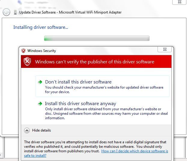 microsoft miniport wifi adapter driver download