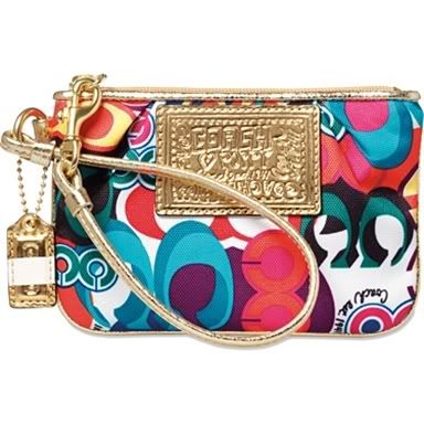 coach wristlets poppy