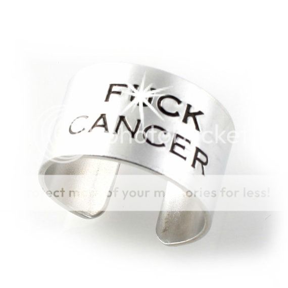 Spiffing Jewelry F-ck Cancer ring for breast cancer awareness month.
