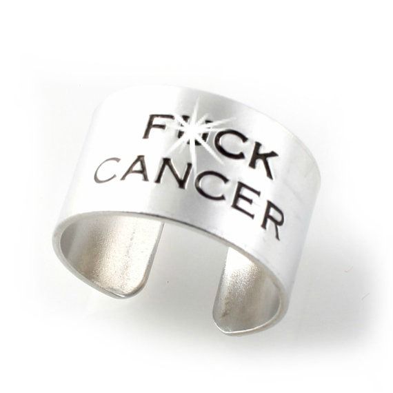 Spiffing Jewelry F-ck Cancer ring for breast cancer awareness month.