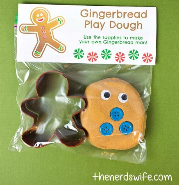 This Gingerbread Man Playdough gift idea from The Nerds Wife is one of my favorite DIY holiday classroom gifts.