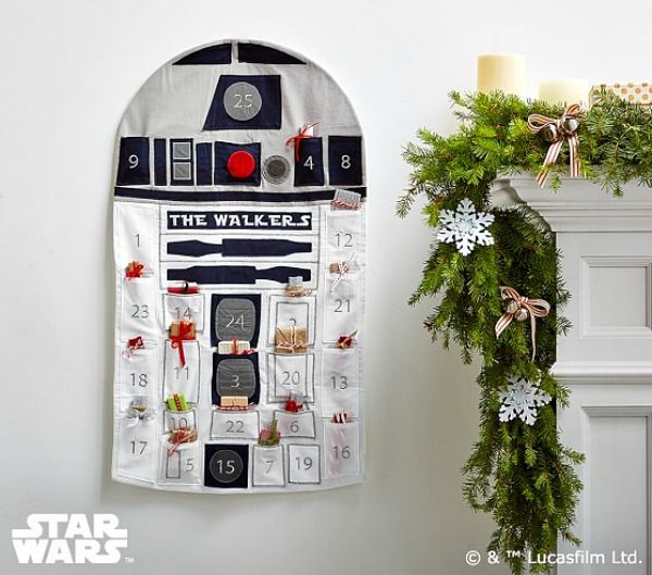 Festive and fun advent calendars: The Star Wars R2-D2 Advent Calendar from Pottery Barn Kids makes the Christmas countdown extra exciting for Star Wars fans.