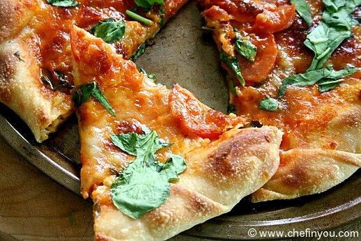 Tomato Basil Arugula Stuffed Crust Pizza - Chef In You