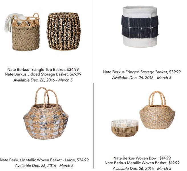 storage baskets